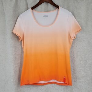Lauren Ralph Lauren Active Orange Ombre Creamsicle Tee T-shirt Women's Size L